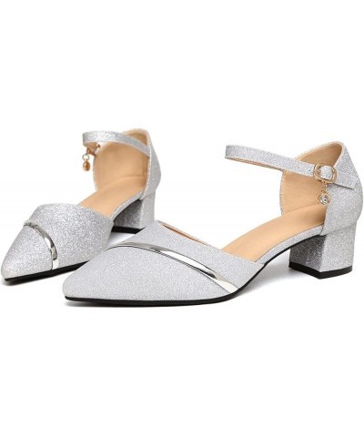 Tap Dance Shoes For Girls Comfortable Low Heeled Sandals Dance Heels With Ankle Support Latin Dance Shoes Silv 5-silver $17.8...