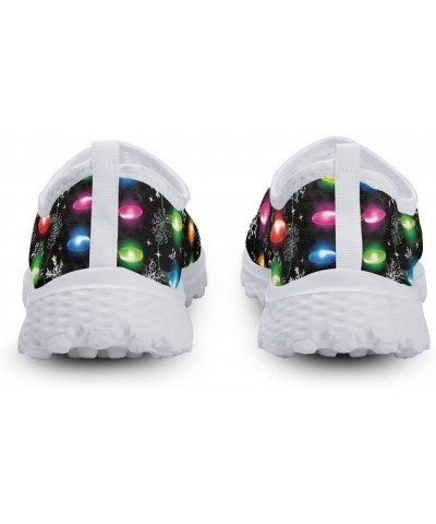 Christmas Lights Snowflake Womens Water Shoes Xmas Lightweight Slip-on Athletic Hiking Water Shoes Quick Dry Sports Aqua Snea...