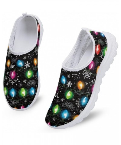 Christmas Lights Snowflake Womens Water Shoes Xmas Lightweight Slip-on Athletic Hiking Water Shoes Quick Dry Sports Aqua Snea...