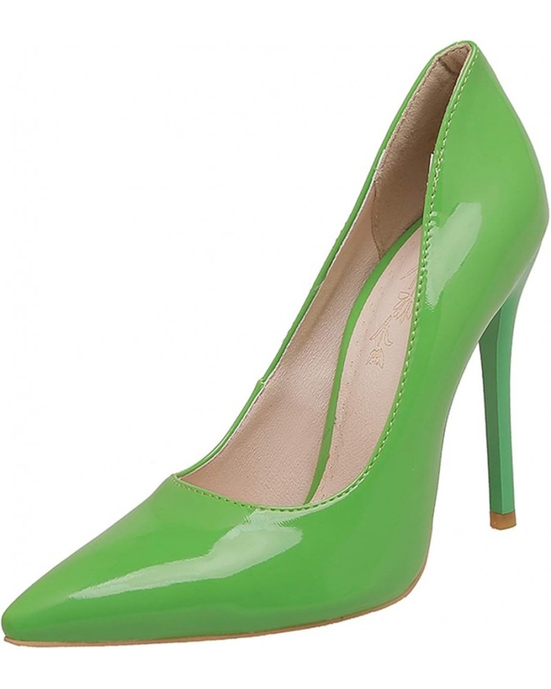 Women Fashion Pointed Toe Pumps with Stiletto HEE Green $27.24 Pumps