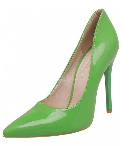 Women Fashion Pointed Toe Pumps with Stiletto HEE Green $27.24 Pumps