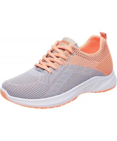 Fashion Women Outdoor Mesh Lace-Up Sports Shoes Runing Breathable Shoes Sneakers Z 12-orange $14.25 Athletic Shoes