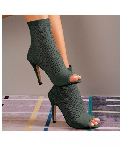 Boots for Women Knee High Heels Ladies Bot Knot Shape Diamonds Heel For Wedding Party Dress High Heeled Leather Boots Green $...