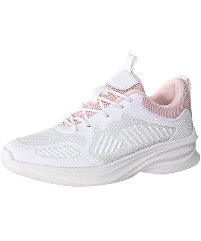 Women Running Shoes Lace Up Sporty Sports Shoes White Shoes Sneakers Youth Swim Shoes Pink $18.19 Athletic Shoes