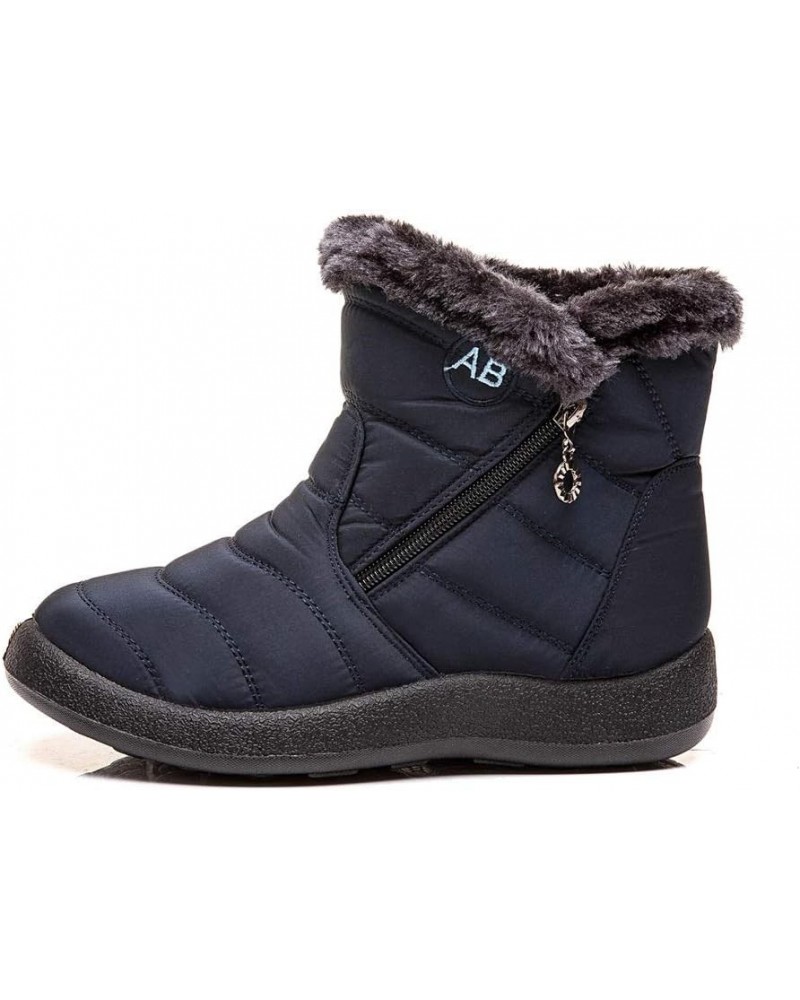 Women Winter Waterproof Snow Boots 35-43, Female Plush Side Zipper Shoes Anti-Slip Warm Ankle Boots Plus Size Blue 36 $23.59 ...