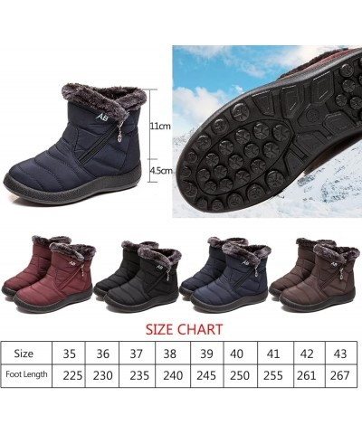 Women Winter Waterproof Snow Boots 35-43, Female Plush Side Zipper Shoes Anti-Slip Warm Ankle Boots Plus Size Blue 36 $23.59 ...