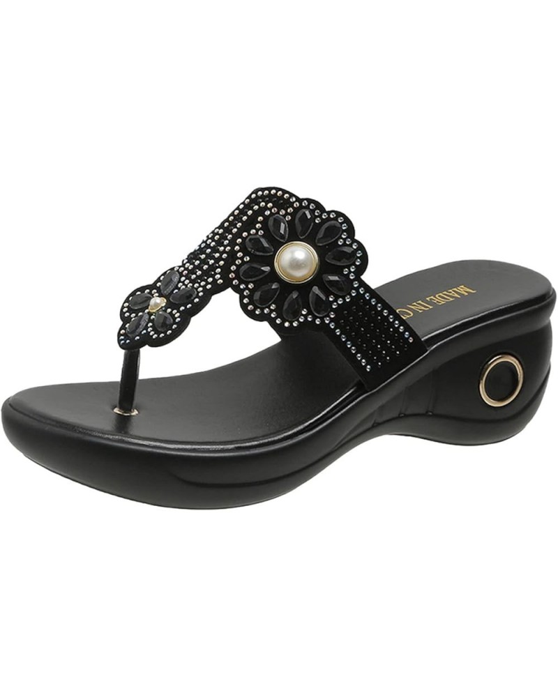 Strap Sandals Sandals Comfy Slider Roman T Open Women Toe Summer Support Slip Flip Flops Flat On Flip Flops for X3-black $14....