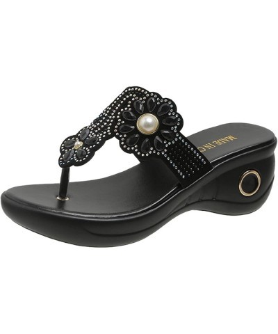 Strap Sandals Sandals Comfy Slider Roman T Open Women Toe Summer Support Slip Flip Flops Flat On Flip Flops for X3-black $14....