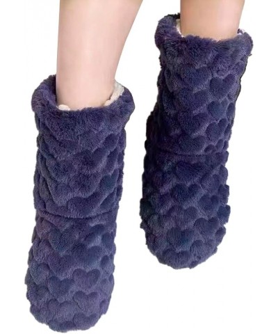 Mid-Calf Boots Women Winter Furry Snow Boots Thicked Knee-high Boots Velvet Dressy Fashion Boots Christmas Navy $10.36 Outdoo...