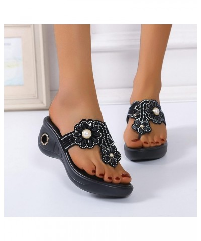 Strap Sandals Sandals Comfy Slider Roman T Open Women Toe Summer Support Slip Flip Flops Flat On Flip Flops for X3-black $14....