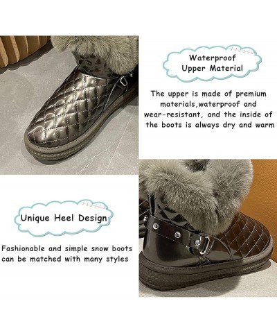 Womens Winter Snow Boots Warm Comfortable Fur Lined Waterproof Mid-Calf Ankle Boots Outdoor Non-slip Short Boots Dark Green $...