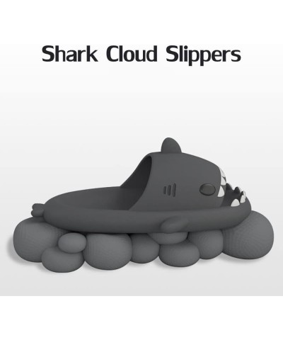 Shark Slippers, Cartoon Shark Beach Slippers for Women Men Summer Cute Animal Shower Sandal Couples Non-Slip House Shoes Dark...