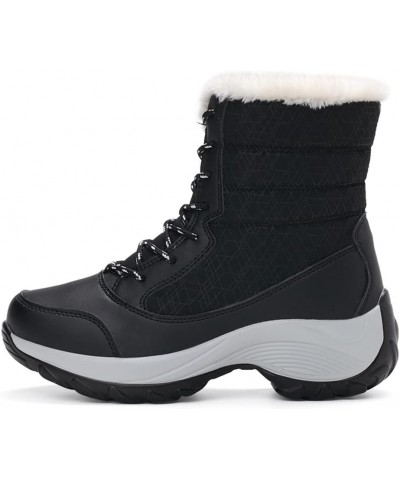 Women's Snow Boots Winter Waterproof Non-Slip Warm Boots Outdoor Walking Boots Casual Middle Boots High Top Cotton Shoes $22....