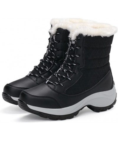 Women's Snow Boots Winter Waterproof Non-Slip Warm Boots Outdoor Walking Boots Casual Middle Boots High Top Cotton Shoes $22....