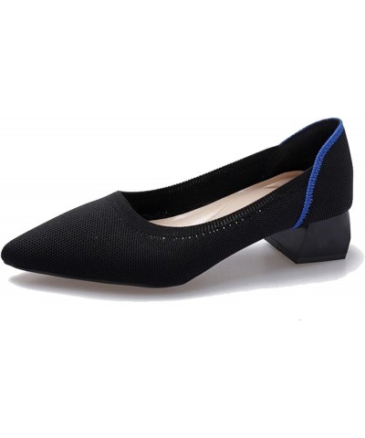 Pump Shoes for Women Stylish Pointy Toe Block Low Heel Pumps Outdoor Breathable Knitted Slip on Dress Shoes Green $26.73 Pumps