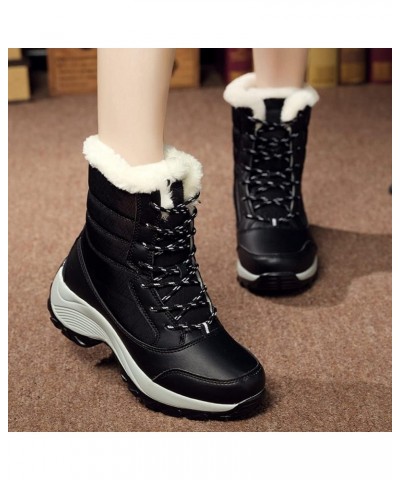 Women's Snow Boots Winter Waterproof Non-Slip Warm Boots Outdoor Walking Boots Casual Middle Boots High Top Cotton Shoes $22....