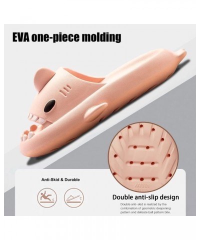 Shark Slides with 3D Fins, Unisex 3D Cartoon Eva Open Toe Shower Pool Shark Slippers Strawberry-purple $11.25 Slippers