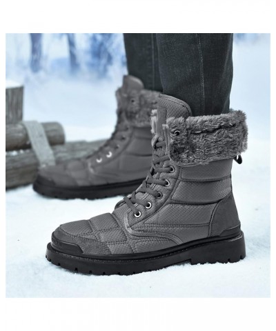 Winter Mens Hiking Boots Thick Warm Snow Boots Outdoor Casual High-top Snow Boot Windproof Non-Slip Comfortable Cotton Shoes ...