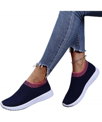 Fashion Unisex Sneakers Women Casual Shoes Breathable Mesh Walking Shoes Spring Summer Soft Flat Shoes 38 Royalblue $28.67 Fa...