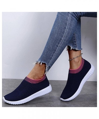 Fashion Unisex Sneakers Women Casual Shoes Breathable Mesh Walking Shoes Spring Summer Soft Flat Shoes 38 Royalblue $28.67 Fa...