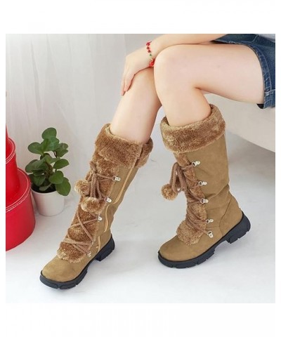 Black Platform Boots Short Wellies Women Women'S Knee High Boots Sexy Winter Casual Snow Boots Brown $30.88 Boots