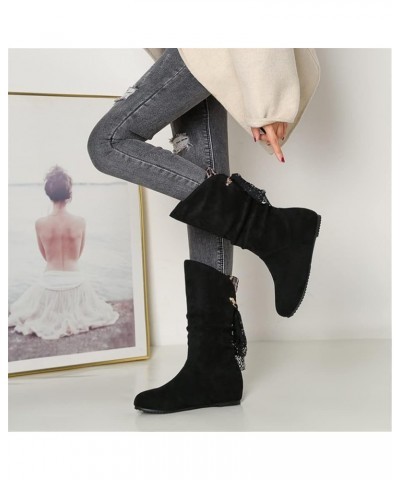 Student Lace Up Boots Women Flat Short Boots Classic Suede Ankle Boots Autumn Winter Warm Snow Boots Retro Slip-on Boots Wome...