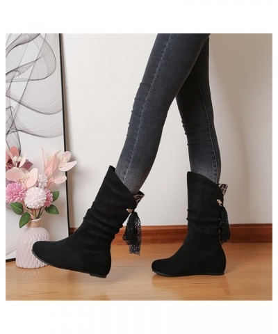 Student Lace Up Boots Women Flat Short Boots Classic Suede Ankle Boots Autumn Winter Warm Snow Boots Retro Slip-on Boots Wome...