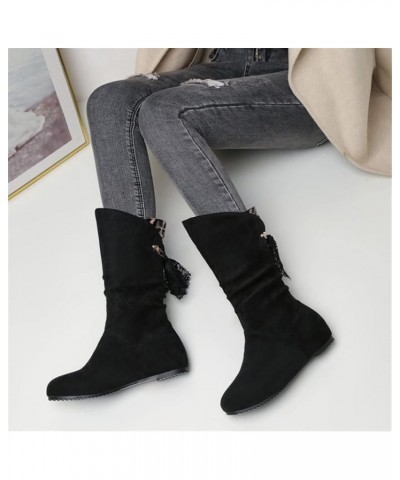 Student Lace Up Boots Women Flat Short Boots Classic Suede Ankle Boots Autumn Winter Warm Snow Boots Retro Slip-on Boots Wome...