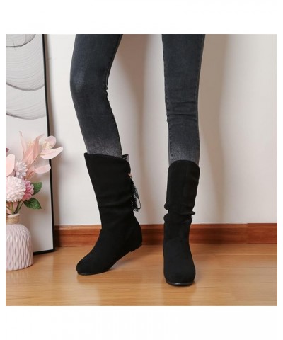 Student Lace Up Boots Women Flat Short Boots Classic Suede Ankle Boots Autumn Winter Warm Snow Boots Retro Slip-on Boots Wome...