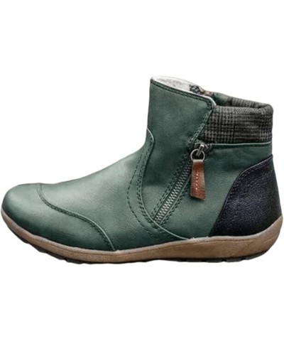 Ankle Boots For Women Dressy Comfy Side Zipper High Top Western Wear Fashion Casual Cowboy Cowgirl Booties Green $14.07 Outdo...