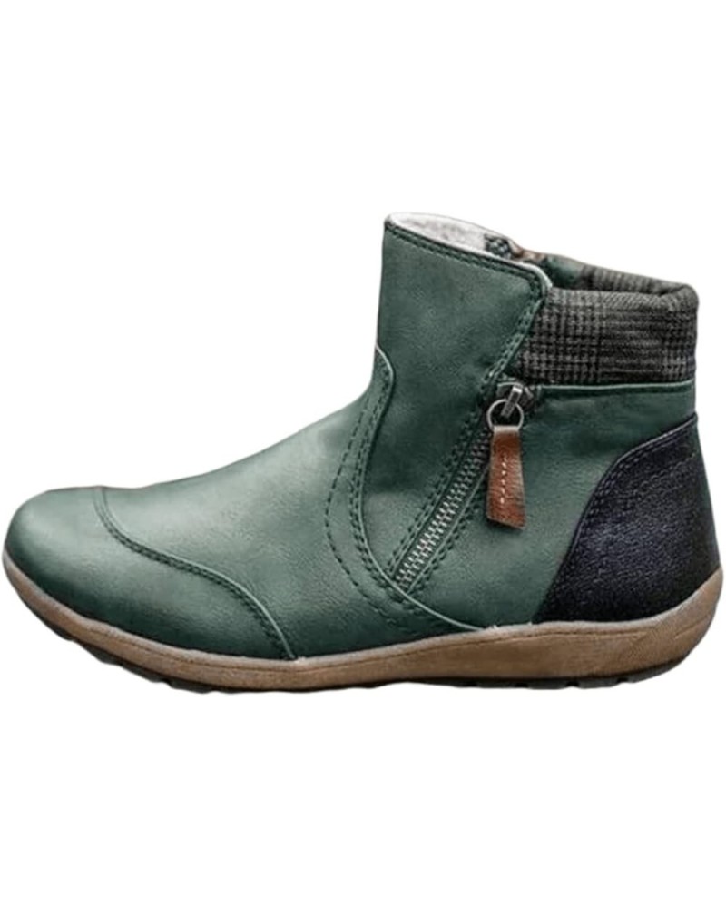 Ankle Boots For Women Dressy Comfy Side Zipper High Top Western Wear Fashion Casual Cowboy Cowgirl Booties Green $14.07 Outdo...