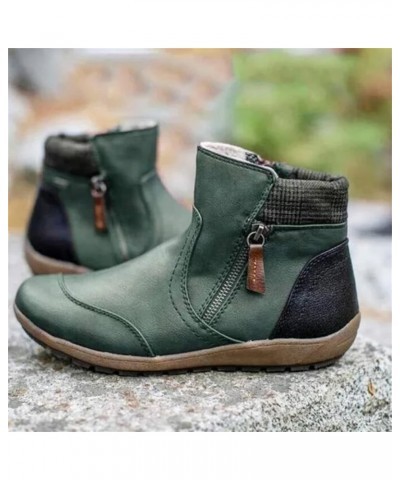 Ankle Boots For Women Dressy Comfy Side Zipper High Top Western Wear Fashion Casual Cowboy Cowgirl Booties Green $14.07 Outdo...