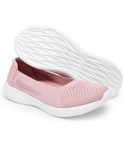 Women's Flats Casual Shoes Slip on Walking Shoes-Lightweight Low-Top Knit Loafer Sneaker 826a/Pink $11.60 Athletic Shoes