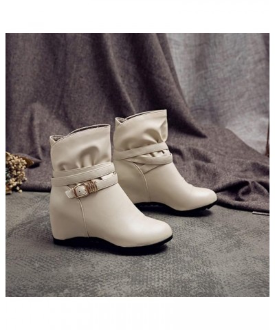 Work Boots, Cowgirl Boots for Women, Riding Boots for Women Heeled Boots Black Boots Booties for Women High Heel Beige-d $25....