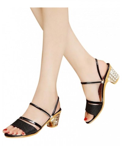 ankle strap heels for women,Spring And Summer Women Sandals Chunky Heel Open Toe Fashion Large Size High Heel Z 13-black $13....