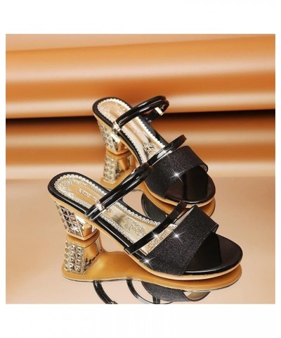 ankle strap heels for women,Spring And Summer Women Sandals Chunky Heel Open Toe Fashion Large Size High Heel Z 13-black $13....