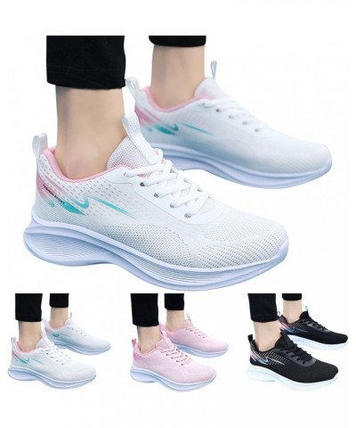 Women Sneakers Summer Fashion New Pattern Mesh Breathable Comfortable Non Slip Soft Sole Lace Up Sneaker Women Shoes White $1...