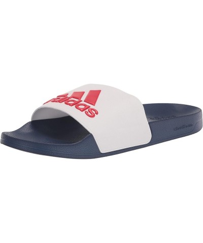 Unisex-Adult Adilette Shower Slide Sandal White/Better Scarlet/Victory Blue $13.95 Athletic Shoes