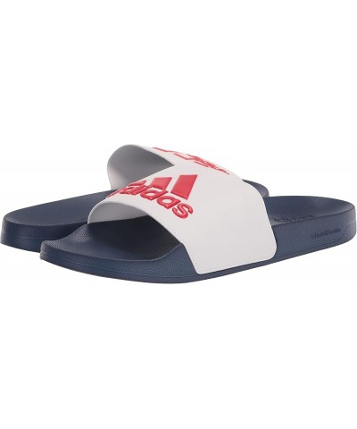 Unisex-Adult Adilette Shower Slide Sandal White/Better Scarlet/Victory Blue $13.95 Athletic Shoes