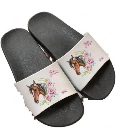 Summer Women Shoes Home Indoor Slippers Horse Print Beach Slides Filp Flops Thick Flat Bottom Sandals Ladies Shoes 8636 $14.4...