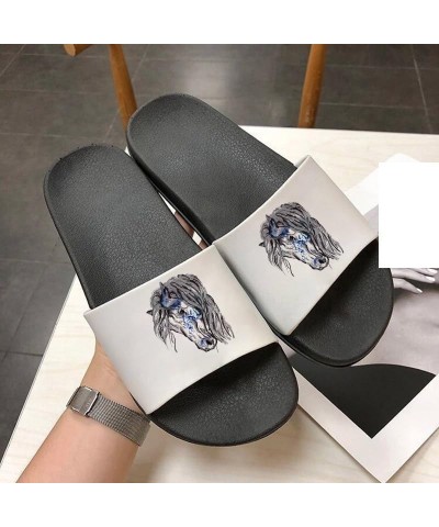 Summer Women Shoes Home Indoor Slippers Horse Print Beach Slides Filp Flops Thick Flat Bottom Sandals Ladies Shoes 8636 $14.4...