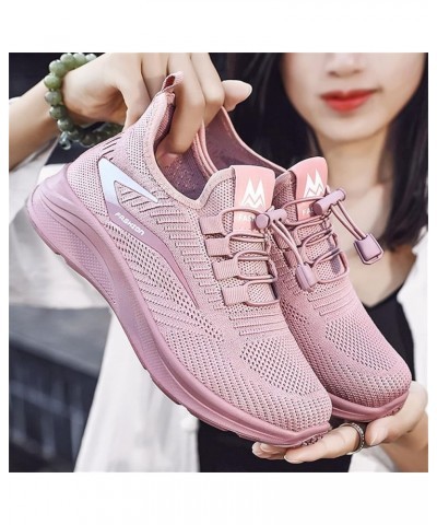 Walking Shoes for Women Breathable Mesh Work Slip-on Sneakers for Running Sports Z 21-pink $12.94 Loafers & Slip-Ons