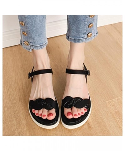 Summer Thick Heel Women Sandals Slippers Women Designer Sandals Womens Hiking Sandals Closed Toe (Khaki, 6.50) Black 7 $24.67...