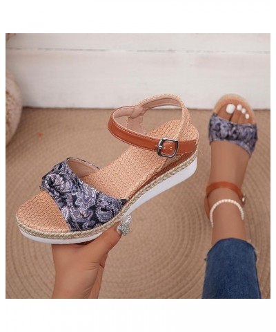 Women Arch Support Comfortable Soft Flip-Flop T-Strap Thong Sandal Elastic Band Anti Slip Platform Sandals 191-zoxro-blue-d $...