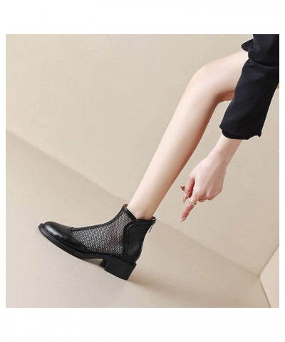 Sexy Sandals for Women Flat Size 10 Summer Breathable Mesh Leather Short Boots High Heeled Cloth Shoes Cloth Boots Women's Sh...