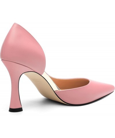 Women's Closed Pointed Toe D'Orsay Shoes Dress High Heels Pumps for Wedding Party，3.3inch Pink Matte $28.80 Pumps