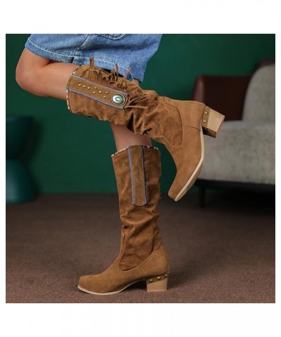 Womens Ankle Boots Low Mid Kitten Heels Zip Pointy Booties Combat Boots for Women Low Heel Brown $25.30 Outdoor Shoes