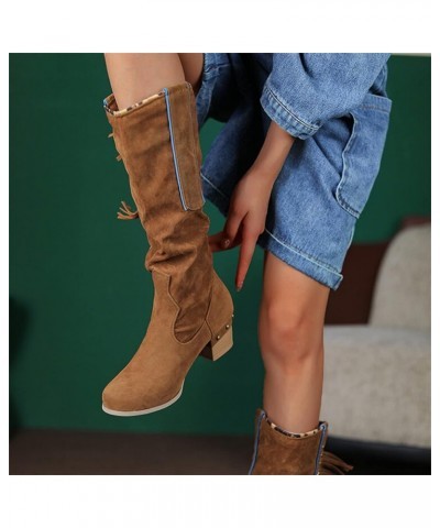 Womens Ankle Boots Low Mid Kitten Heels Zip Pointy Booties Combat Boots for Women Low Heel Brown $25.30 Outdoor Shoes