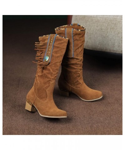 Womens Ankle Boots Low Mid Kitten Heels Zip Pointy Booties Combat Boots for Women Low Heel Brown $25.30 Outdoor Shoes