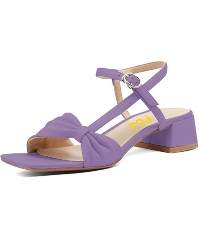 Women Comfy Open Toe Block Low Heel Sandals Fashion Side Buckle Casual Summer Portable Shoes Size 4-15 US Purple $39.19 Sandals